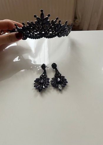 Mor Boncuklu Saç Tacı/ nişan tacı gelin tacı - Görsel 4