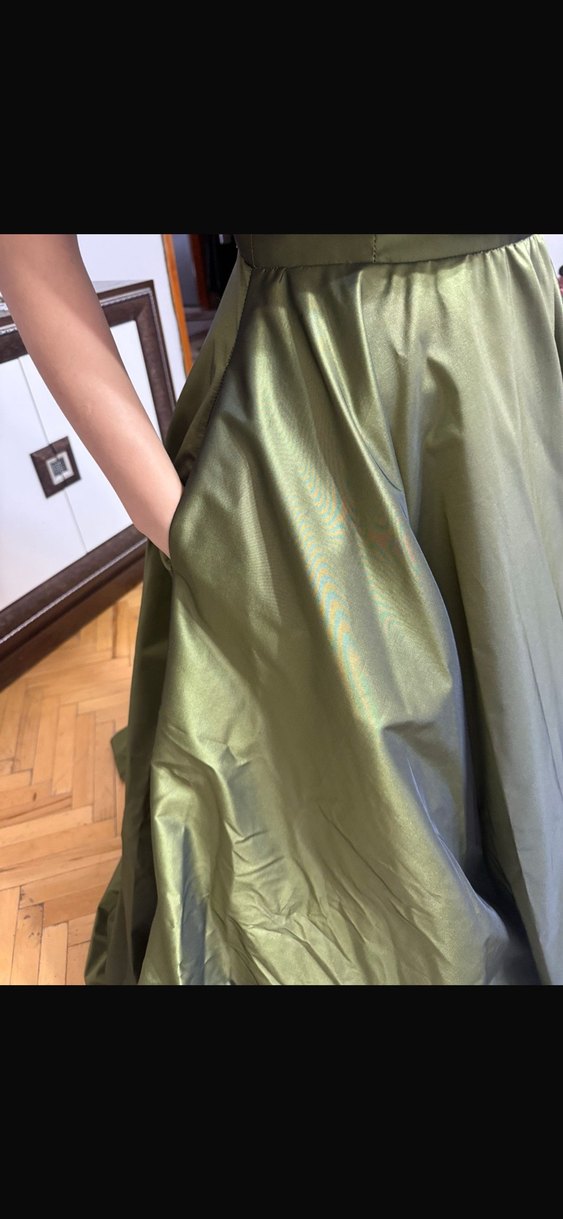 Drapeli Straplez Kadın Uzun Abiye Elbise - Görsel 5