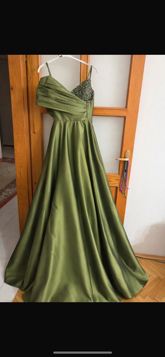 Drapeli Straplez Kadın Uzun Abiye Elbise - Görsel 4