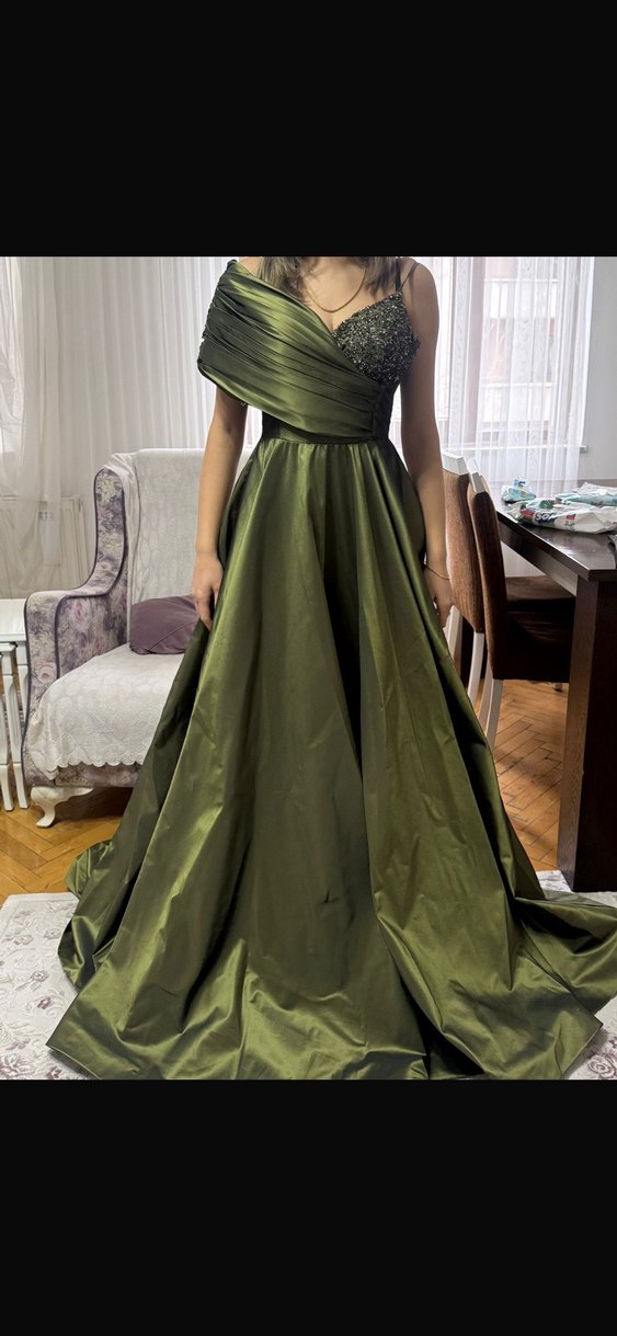 Drapeli Straplez Kadın Uzun Abiye Elbise - Görsel 3