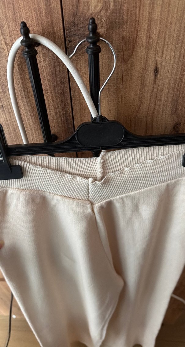 Kadın Beyaz Pamuklu Bohem Rahat Pantolon - Görsel 3