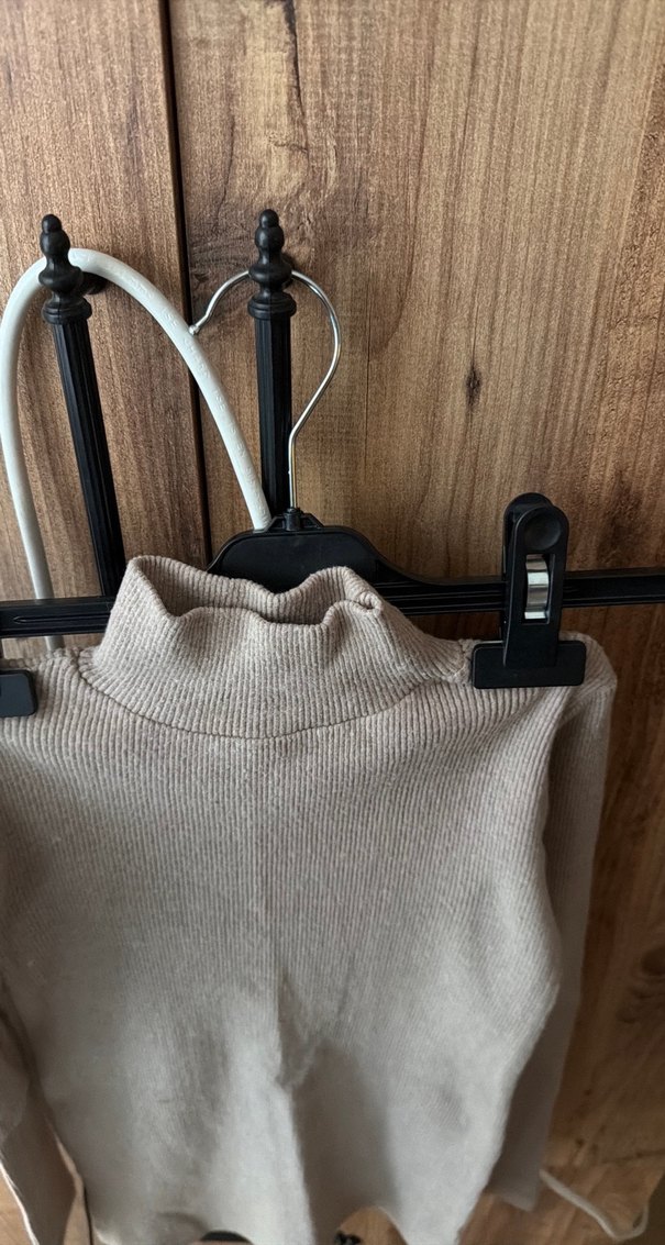 Bej Kadın Triko Balıkçı Yaka Kazak - Görsel 3