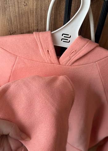 Pembe Kadın Sweatshirt, Kapüşonlu, Rahat Kesim - Görsel 2
