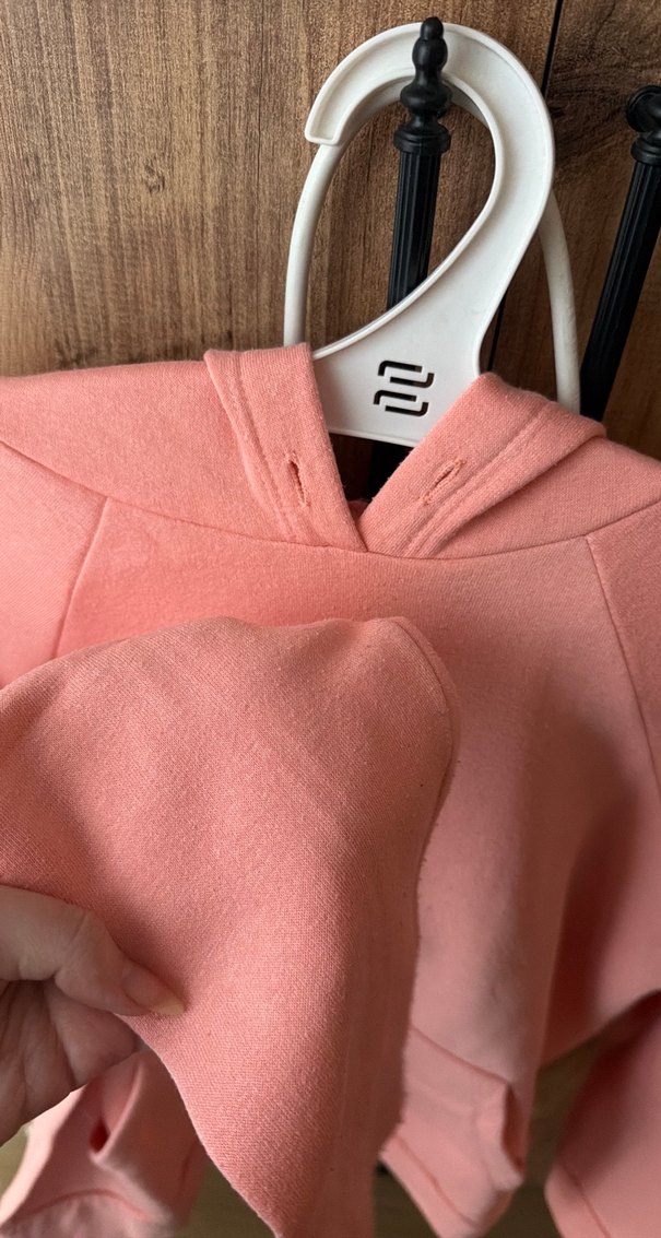 Pembe Kadın Sweatshirt, Kapüşonlu, Rahat Kesim - Görsel 2
