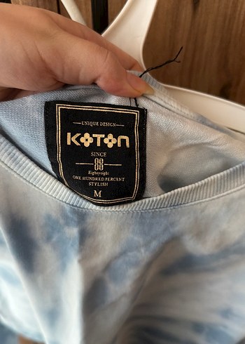 Mavi Batik Desenli Kadın Sweatshirt - Görsel 2