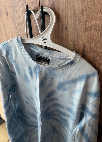 Mavi Batik Desenli Kadın Sweatshirt - Görsel 4