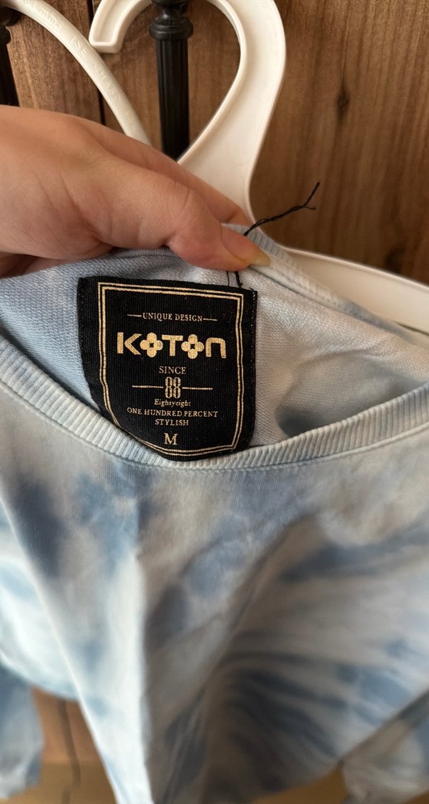 Mavi Batik Desenli Kadın Sweatshirt - Görsel 2