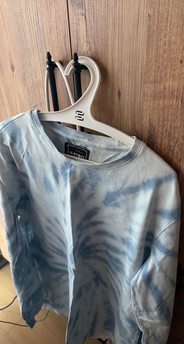 Mavi Batik Desenli Kadın Sweatshirt - Görsel 4