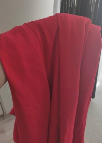 m Beden kırmızı Renk Kırmızı V Yakalı Midi Kadın Elbise