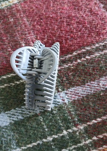 Gri Örgü Desenli Kadın Saç Tokası - Görsel 2