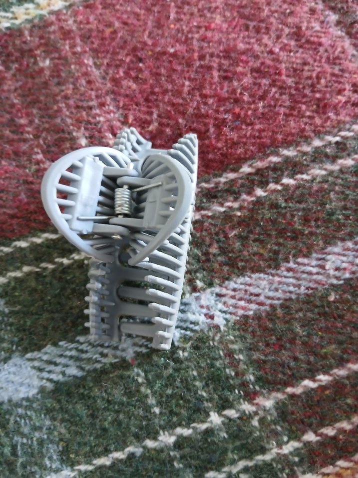 Gri Örgü Desenli Kadın Saç Tokası - Görsel 2