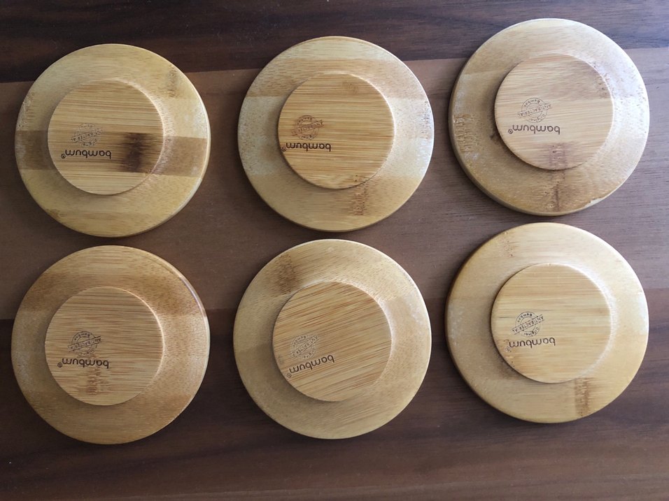 Bambu Ahşap çay bardağı kahve fincanı Altlık Seti - Görsel 2