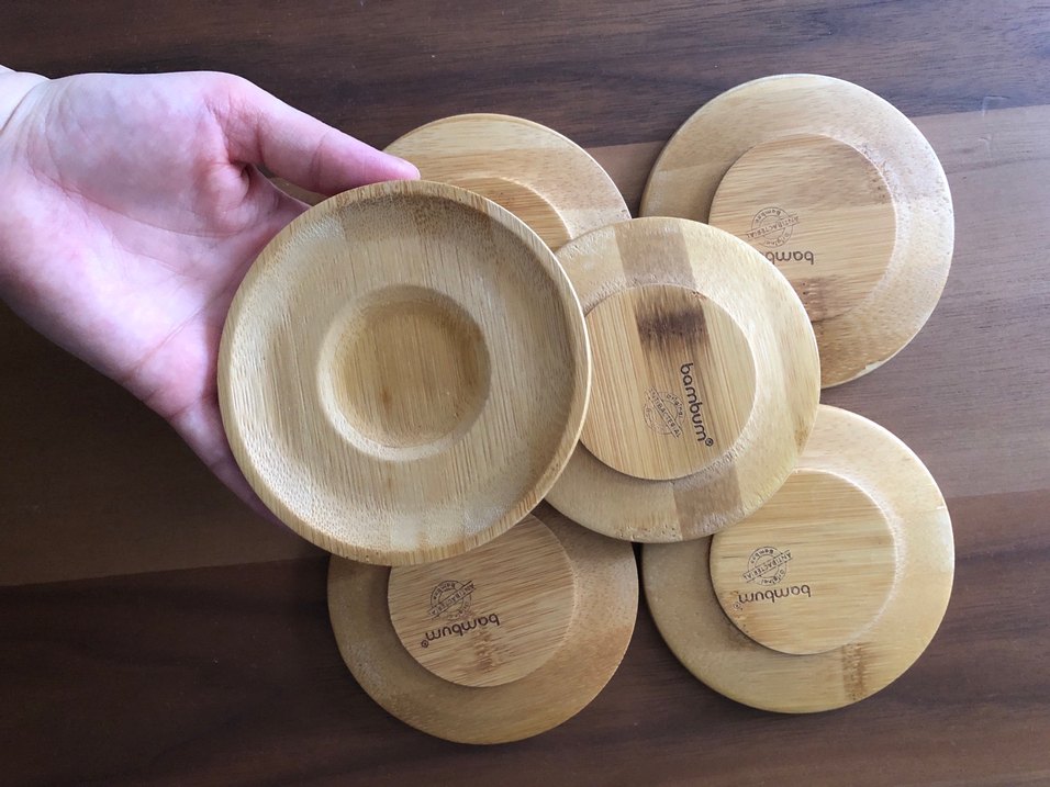 Bambu Ahşap çay bardağı kahve fincanı Altlık Seti - Görsel 3