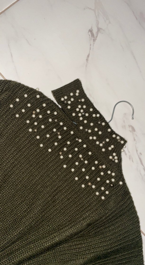 Kahverengi Boğazlı Örgü Kadın Kazak - Görsel 5