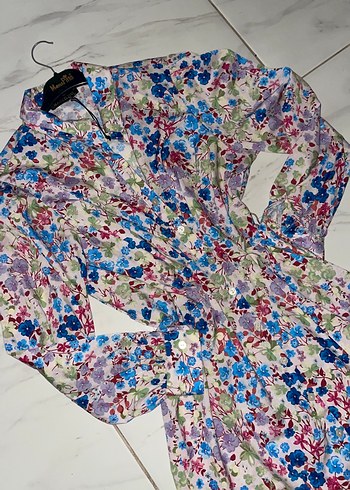 Çiçek Desenli Uzun Kollu elbise - Görsel 2