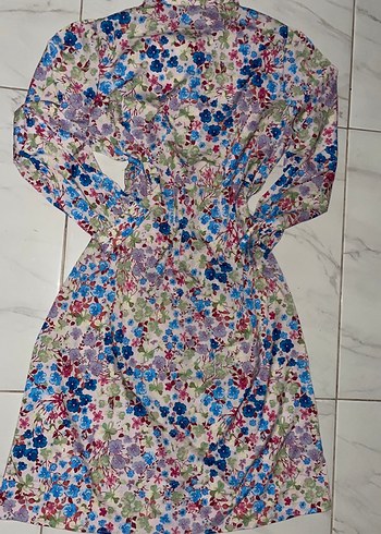 Çiçek Desenli Uzun Kollu elbise - Görsel 7