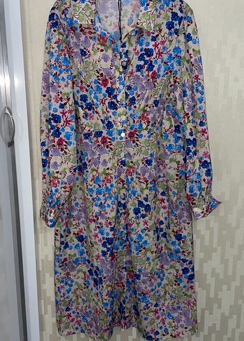 Çiçek Desenli Uzun Kollu elbise - Görsel 8