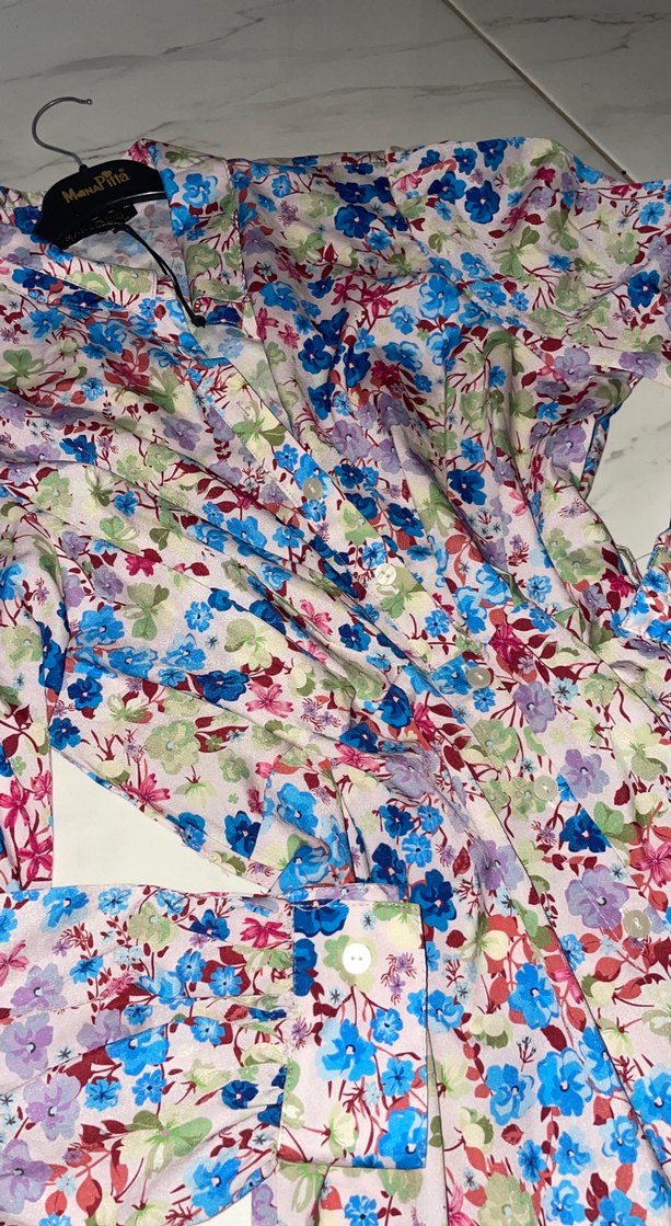 Çiçek Desenli Uzun Kollu elbise - Görsel 3