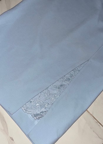 Gri Dantel Detaylı Uzun Abiye Elbise - Görsel 8