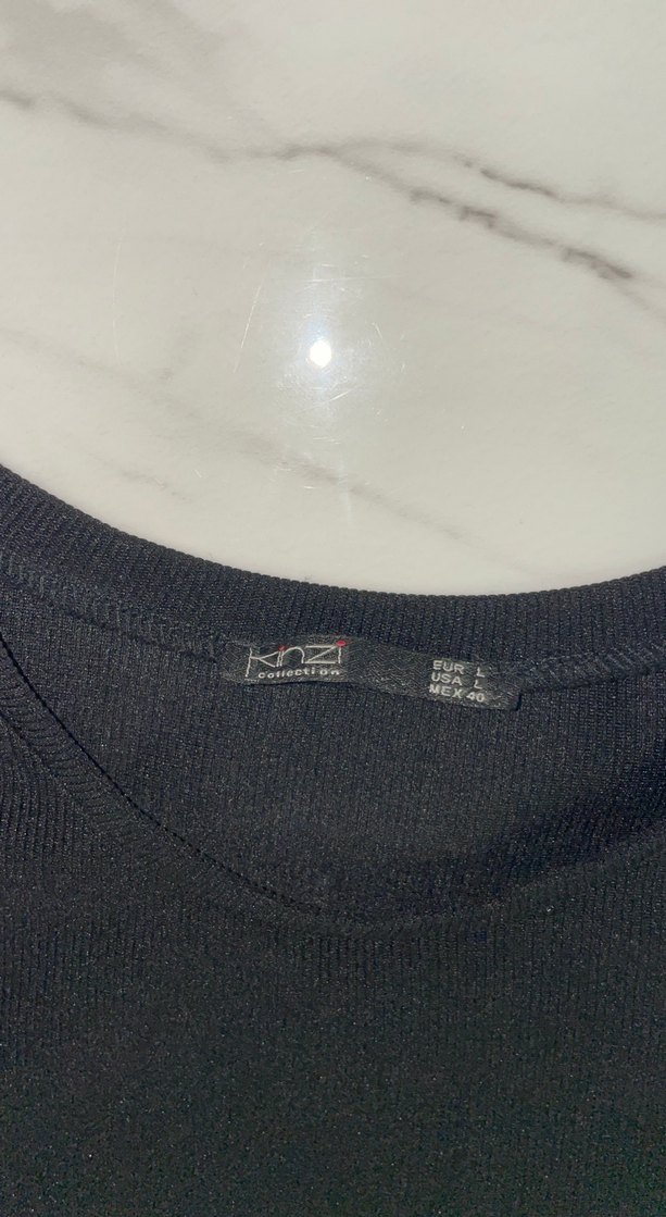 Siyah Uzun Kollu Kemerli Fit Triko Elbise - Görsel 4