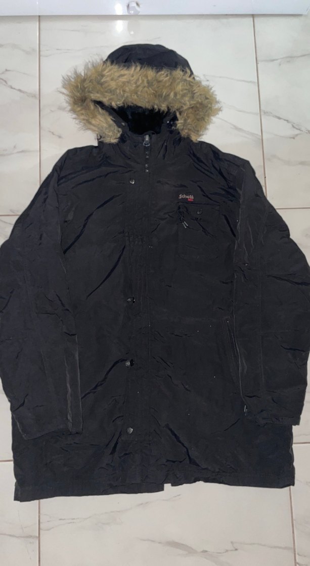 Siyah Kürklü Kapüşonlu Erkek Mont - Görsel 2