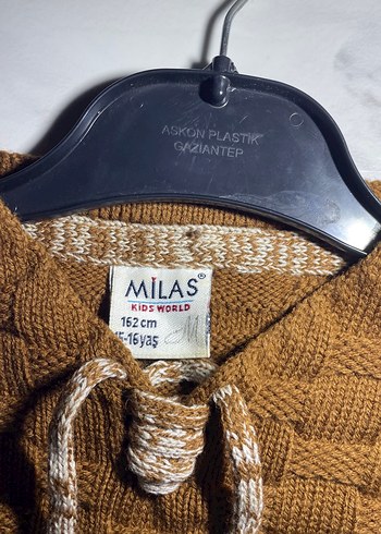 Kahverengi Gri Örgü Erkek Kazak - Görsel 4