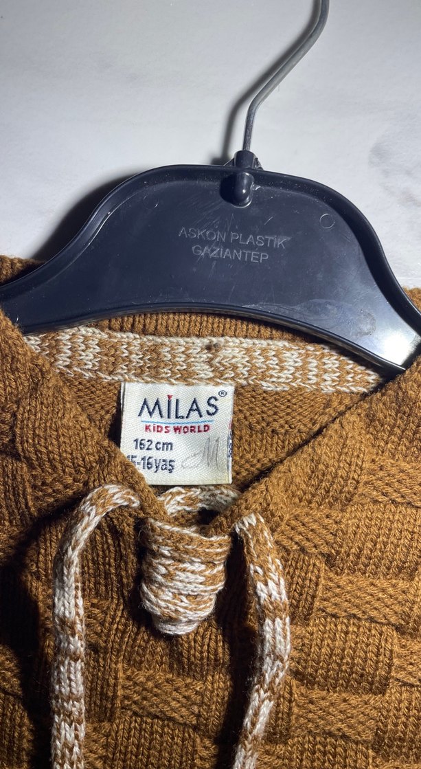 Kahverengi Gri Örgü Erkek Kazak - Görsel 4