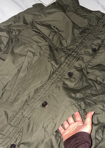 Düğmeli Kapüşonlu Erkek Kaban - Görsel 7