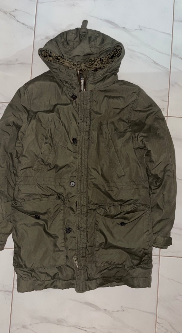 Düğmeli Kapüşonlu Erkek Kaban - Görsel 5