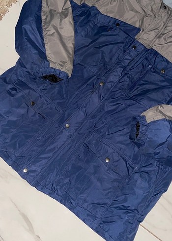 Gri-Mavi Düğmeli Erkek Kaban - Görsel 3