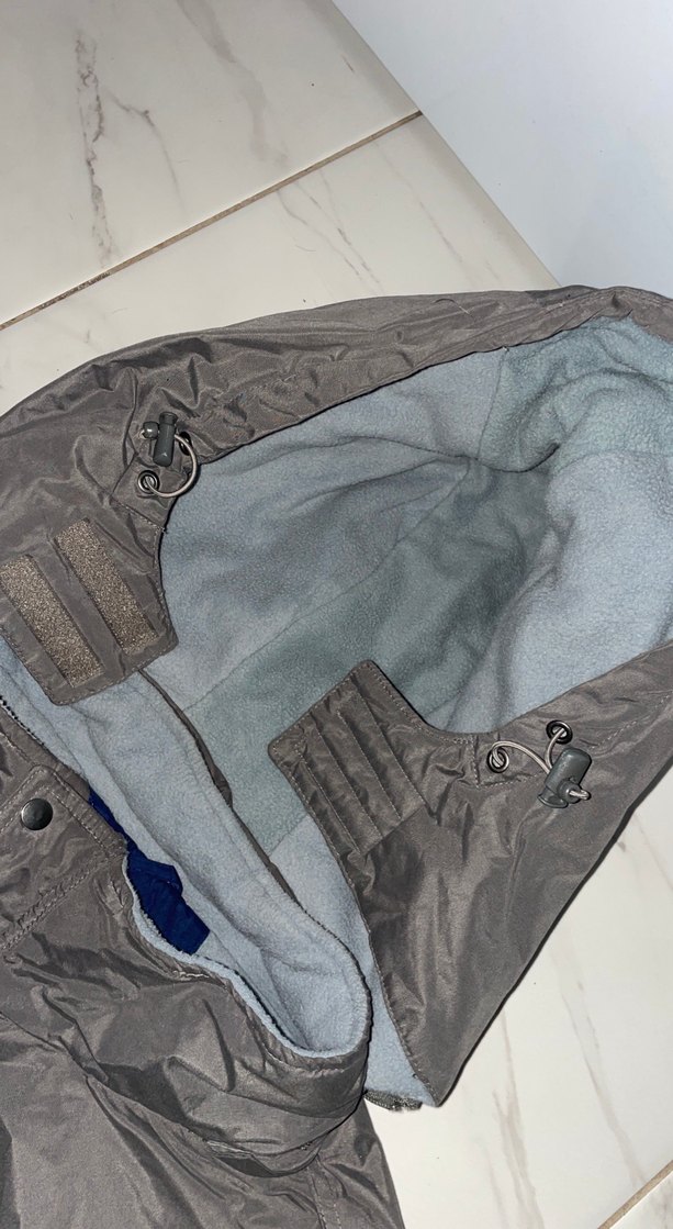 Gri-Mavi Düğmeli Erkek Kaban - Görsel 5