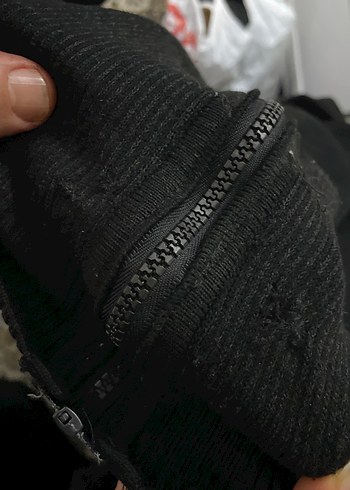 Erkek Siyah Fermuarlı Yüksek Yaka Sweatshirt - Görsel 6