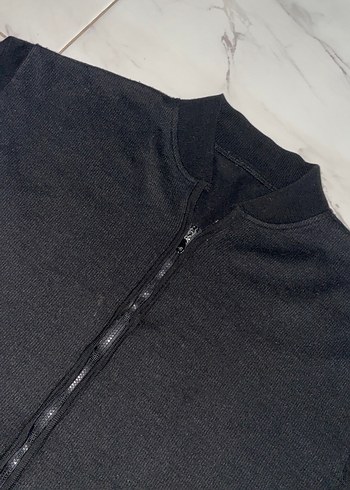 Erkek Siyah Fermuarlı Yüksek Yaka Sweatshirt - Görsel 3