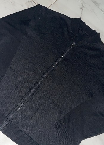 Erkek Siyah Fermuarlı Yüksek Yaka Sweatshirt - Görsel 2