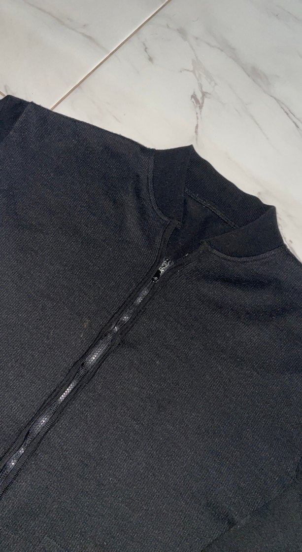 Erkek Siyah Fermuarlı Yüksek Yaka Sweatshirt - Görsel 3