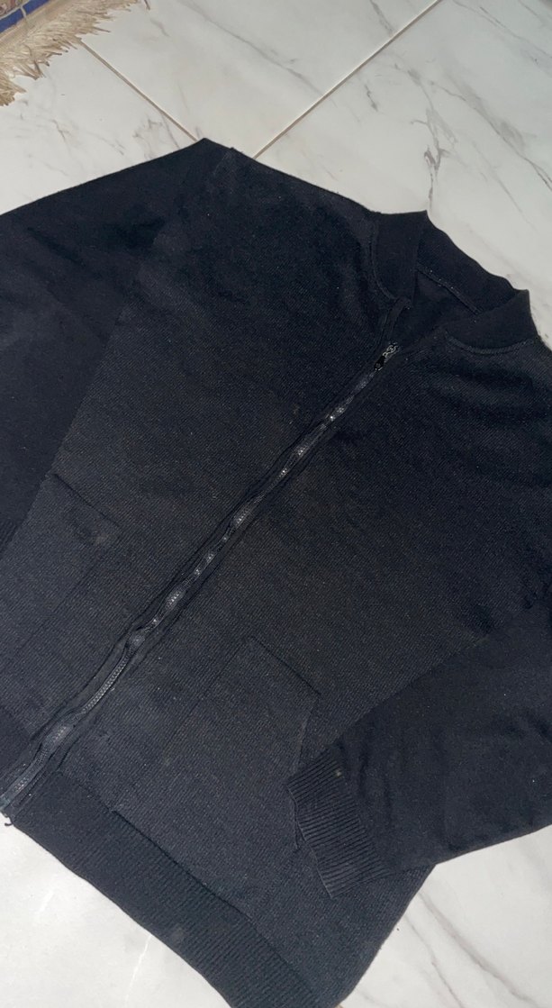 Erkek Siyah Fermuarlı Yüksek Yaka Sweatshirt - Görsel 2