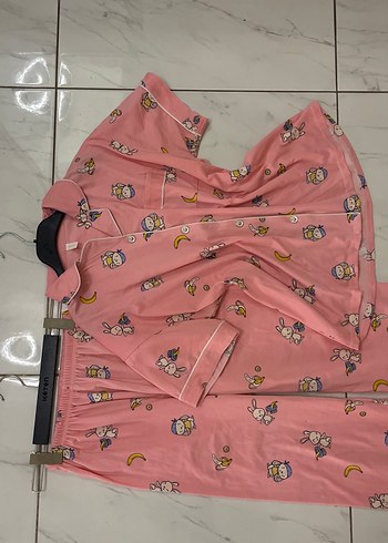 xxl Beden Pembe Mini Desenli Kısa Kollu Kadın Pijama Takımı