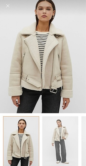 Stradivarius Stradivarius içi suni kürklü biker ceket
