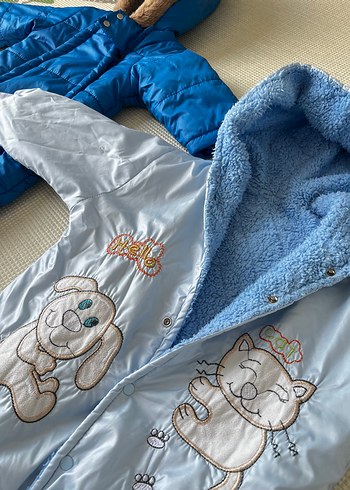 Mavi Erkek Bebek Tulum 2 li  0-6 ay - Görsel 2