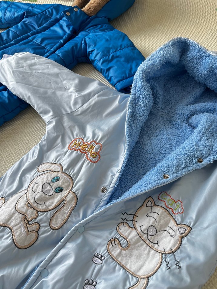 Mavi Erkek Bebek Tulum 2 li  0-6 ay - Görsel 2