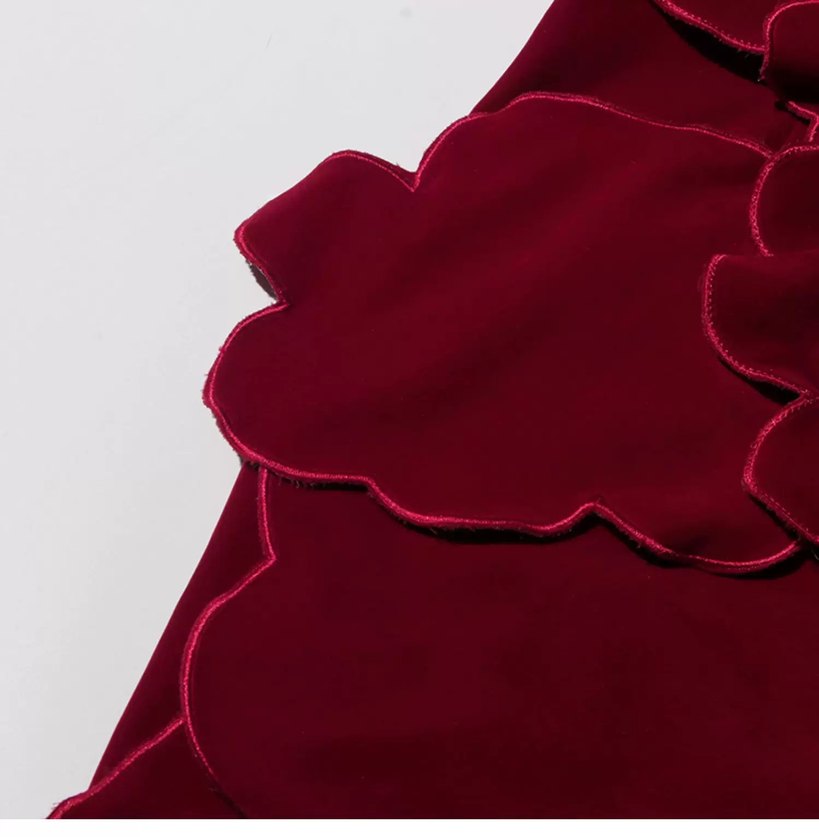 Bordo Straplez Uzun Abiye Elbise - Görsel 4