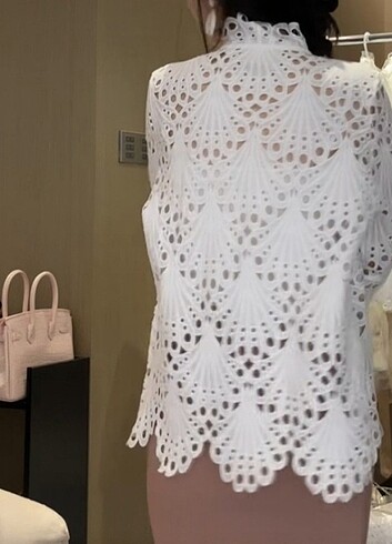 İthal Güpür Muhteşem Gömlek Bluz - Görsel 5