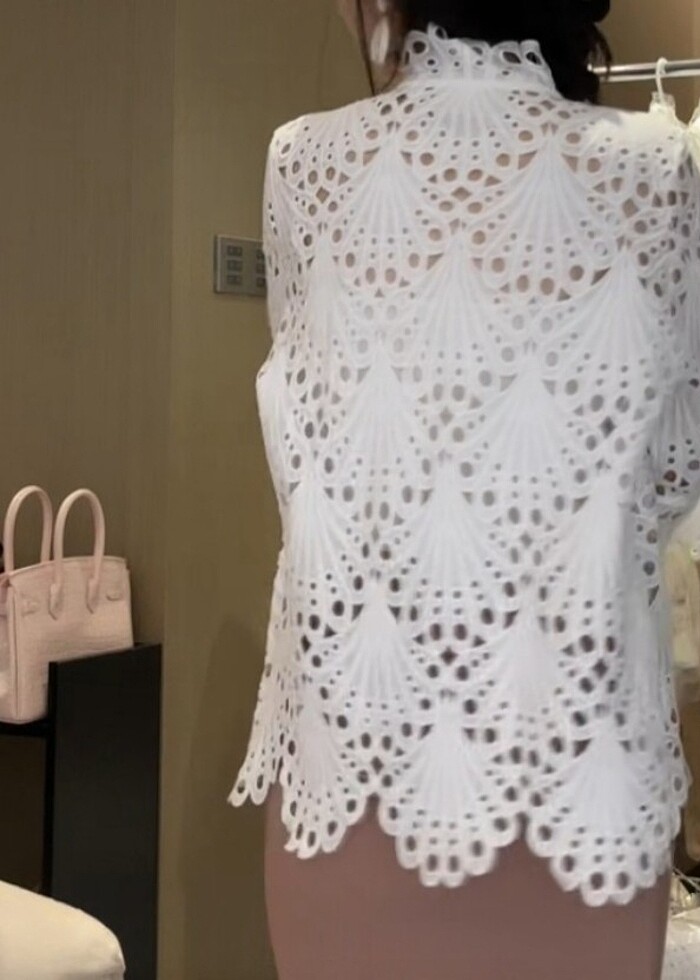 İthal Güpür Muhteşem Gömlek Bluz - Görsel 5