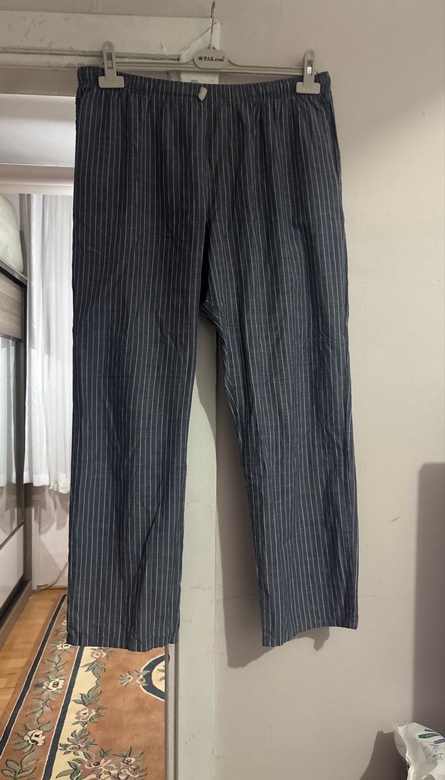 Gri Çizgili  pijama - Görsel 4