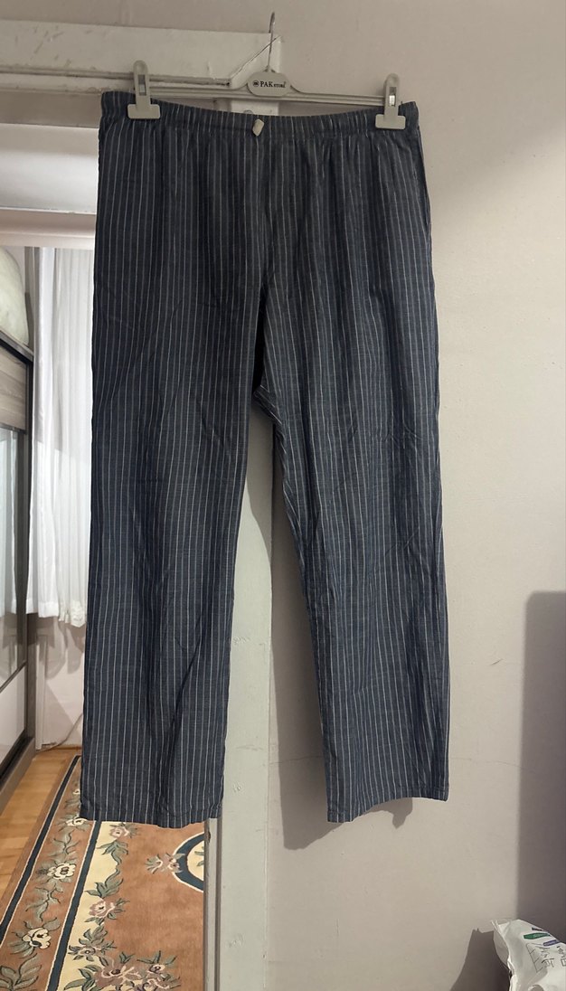 Gri Çizgili  pijama - Görsel 3