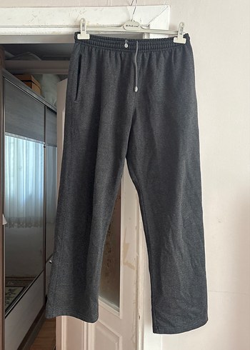 Gri Erkek Keten Rahat Kesim Eşofman Altı - Görsel 3