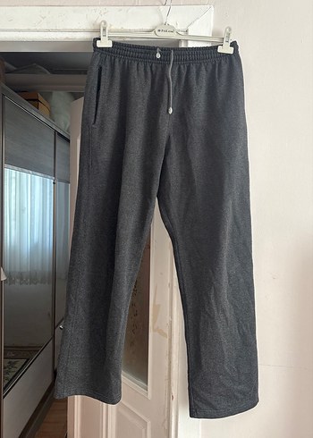 Gri Erkek Keten Rahat Kesim Eşofman Altı - Görsel 4