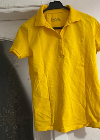 Sarı Kısa Kollu Polo Tişört - Görsel 4