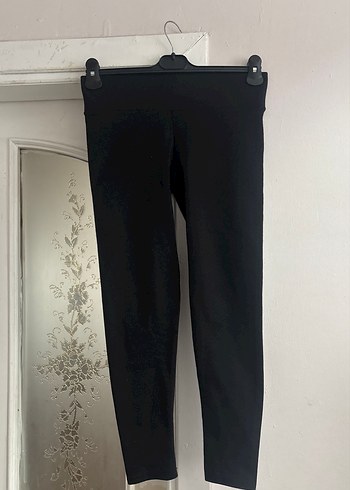 Kadın Siyah Midi Tayt Velcro Detaylı - Görsel 3