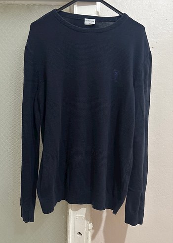 Erkek Lacivert Triko Uzun Kollu Sweatshirt - Görsel 3